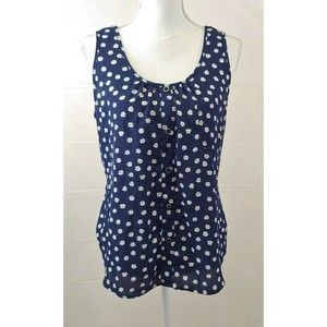 Hanger M Womens Top Large Sleeveless Floral Boho Peplum Tank Blue Open Back